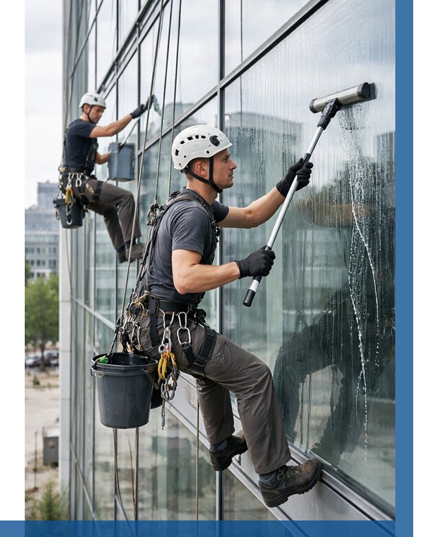 Мойка витражей альпинистами в Брянске от 753 р. под ключ|ВЫСОТНИК-Бнк