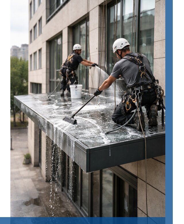 Мойка козырьков и навесов в Брянске от 3763 р. | ВЫСОТНИК-Бнк