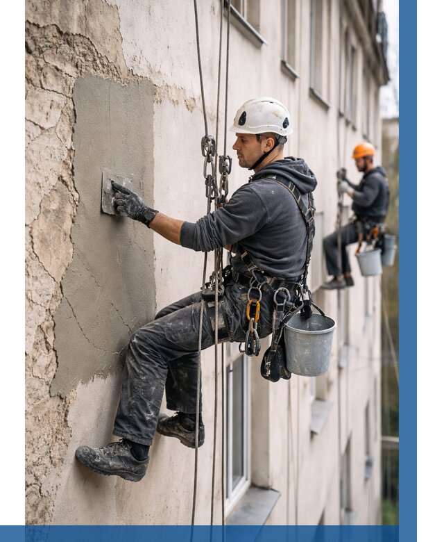 Восстановление штукатурки фасада в Брянске от 1290 р. | ВЫСОТНИК-Бнк