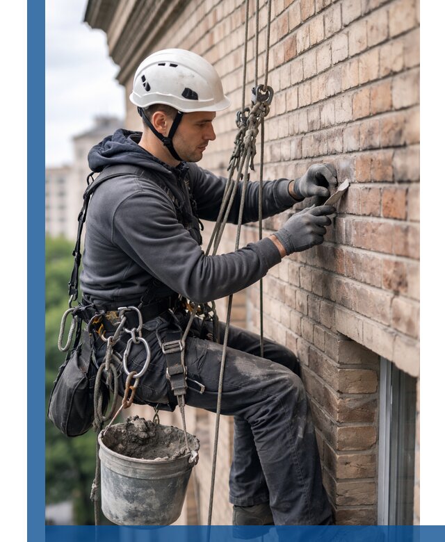 Качественный ремонт кирпичной кладки фасада в Брянске с гарантией