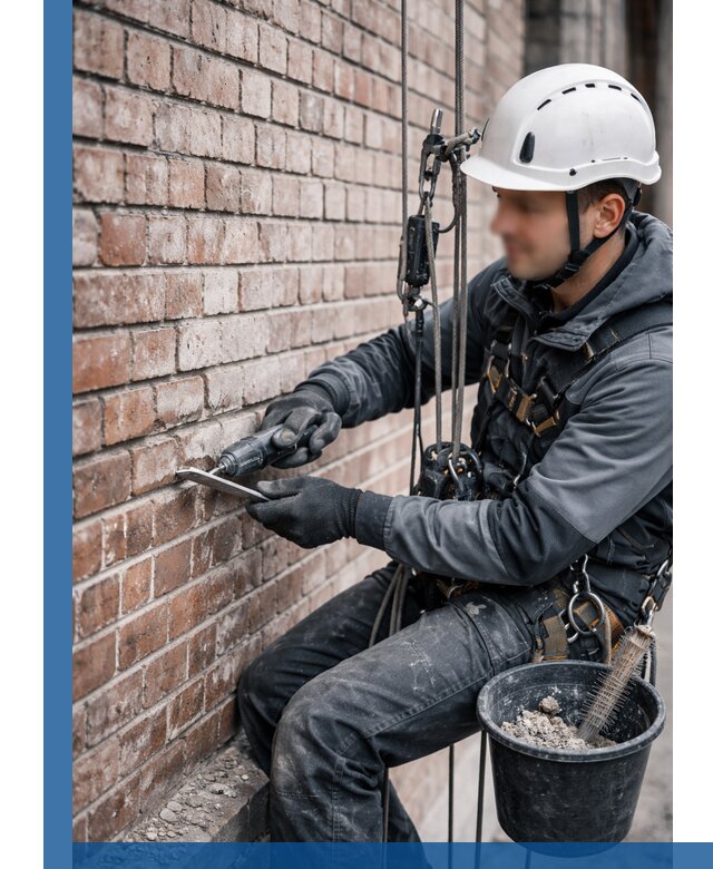 Расшивка кирпичных швов фасадов и стен, ремонт в Брянске