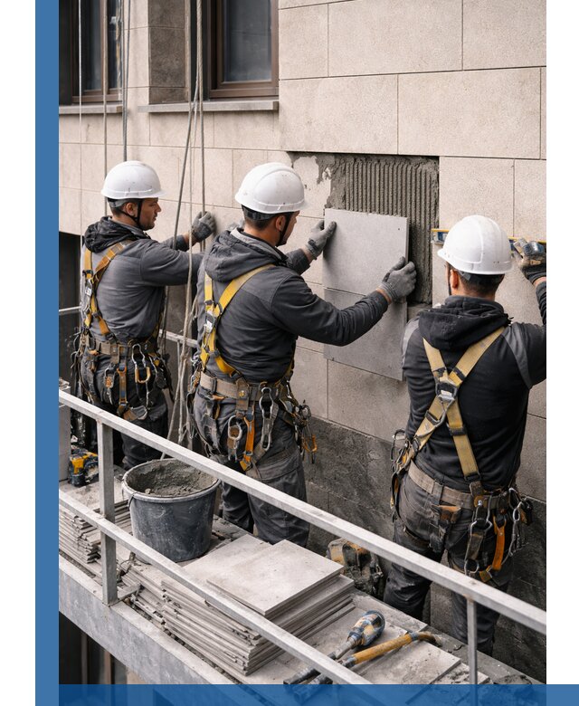 Ремонт облицовки фасада плиткой в Брянске с гарантией