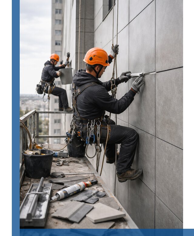 Профессиональный ремонт фасада из керамогранита в Брянске