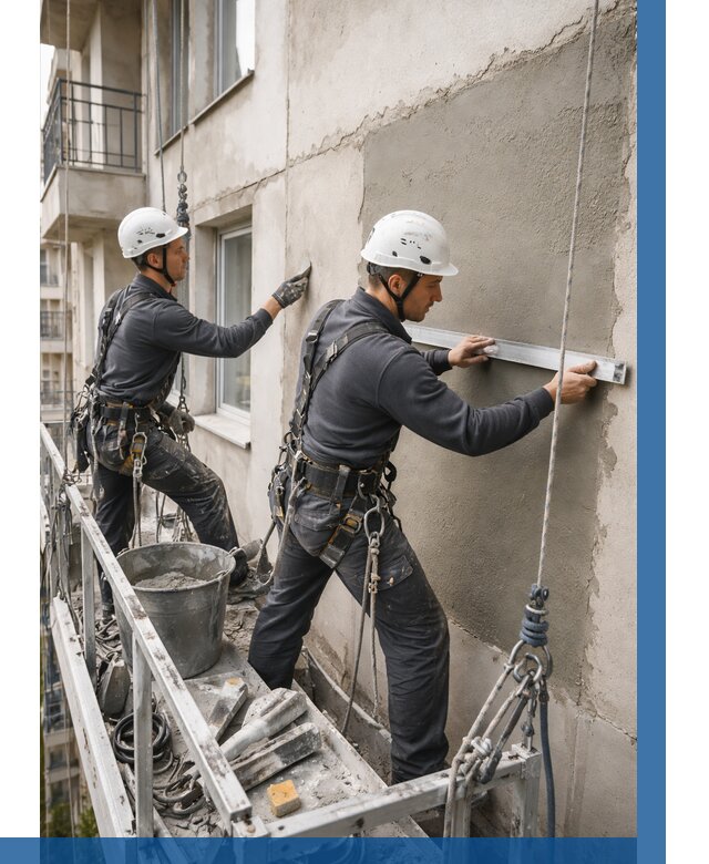 Штукатурка фасада на высоте в Брянске от 968 р. | ВЫСОТНИК-Бнк