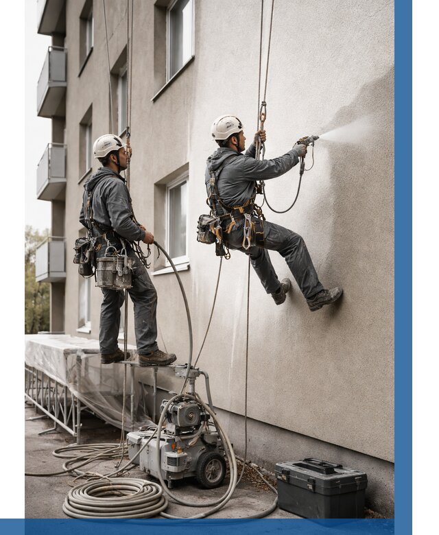 Безвоздушная покраска фасада в Брянске от 237 р/м² | ВЫСОТНИК-Бнк