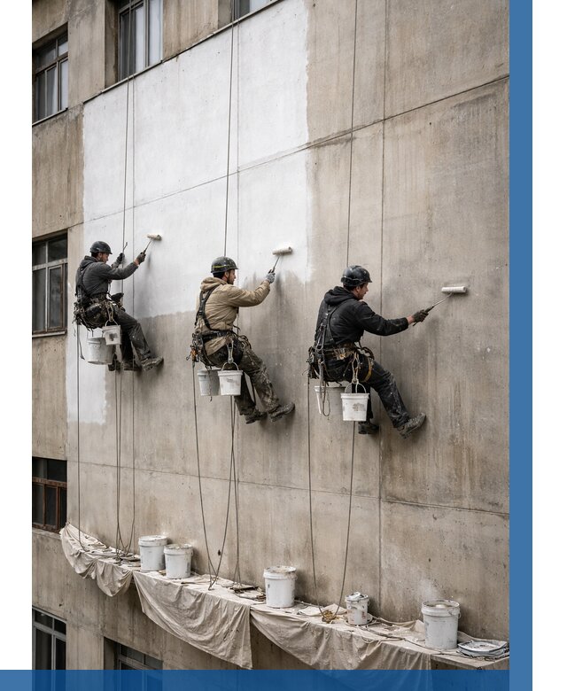 Покраска бетонного фасада в Брянске от 376 р за м2 | ВЫСОТНИК-Бнк