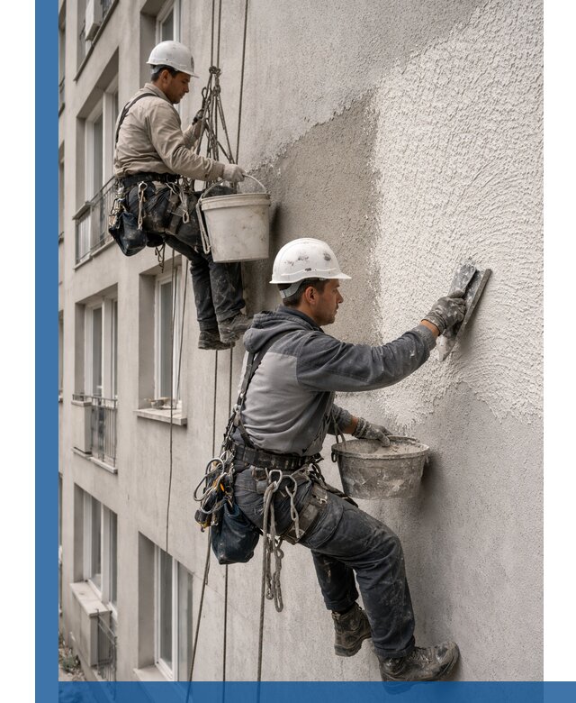 Нанесение декоративной штукатурки короед на фасад в Брянске