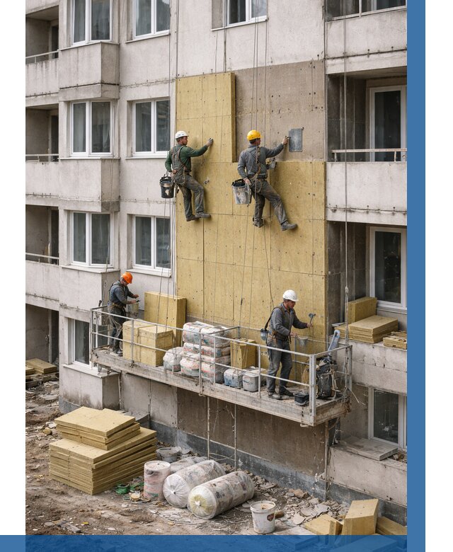 Утепление фасада минватой в Брянске от 1613 р. | ВЫСОТНИК-Бнк