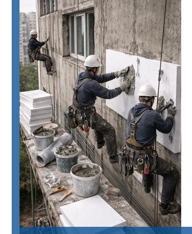 Утепление фасада пенополистиролом в Брянске под ключ