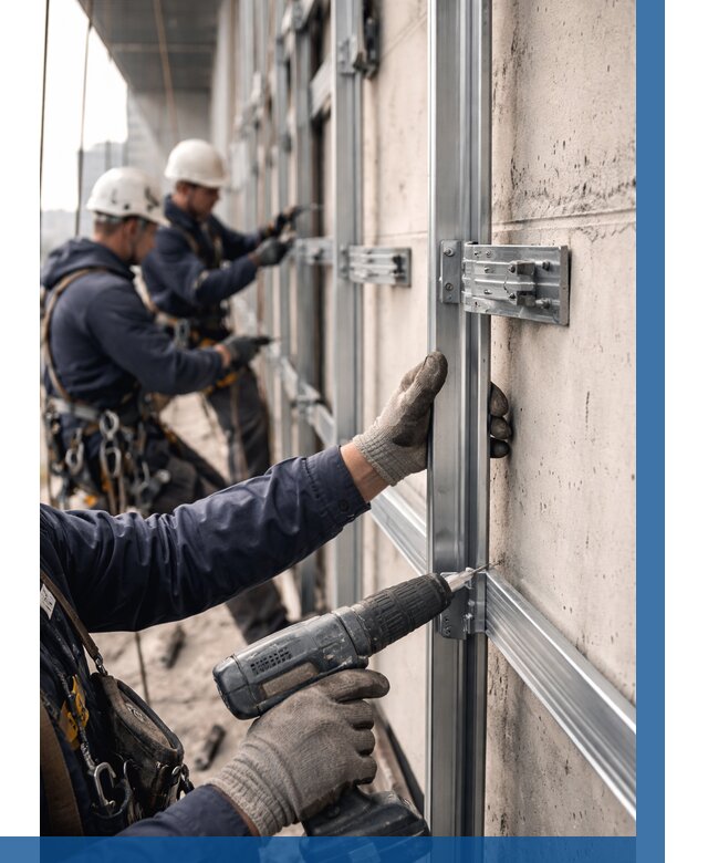 Монтаж подсистемы вентфасада в Брянске от 914 р. | ВЫСОТНИК-Бнк