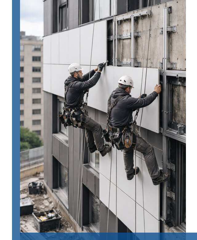 Монтаж композитных панелей фасада в Брянске под ключ