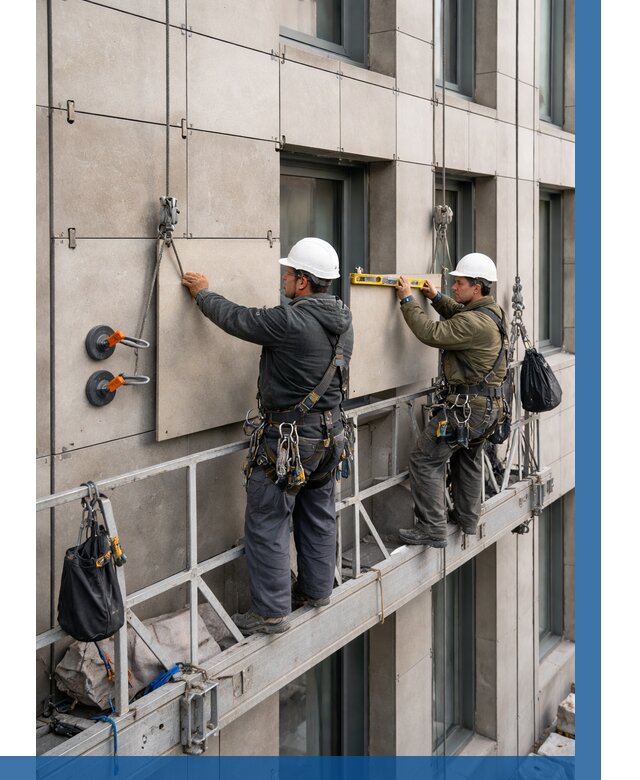 Монтаж керамогранита на фасад в Брянске от 2688 р. | ВЫСОТНИК-Бнк