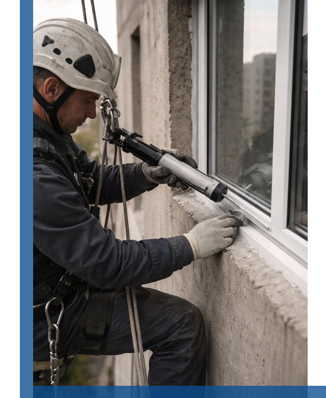 Герметизация оконных швов снаружи в Брянске профессионально