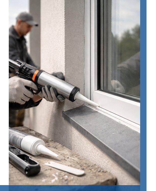 Герметизация монтажных швов окон в Брянске от 699 р. | ВЫСОТНИК-Бнк