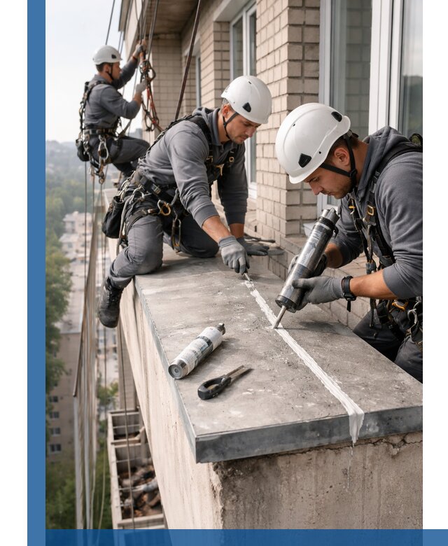 Герметизация балконного козырька в Брянске профессионально