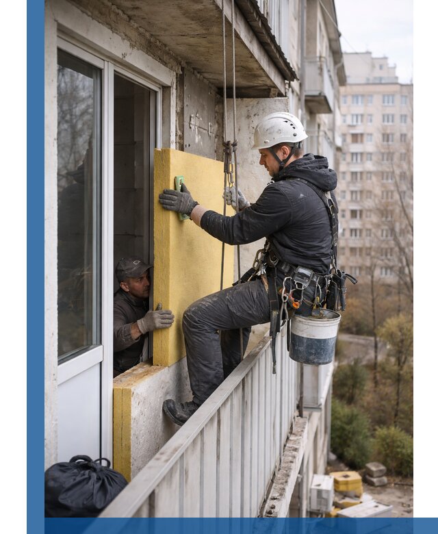 Профессиональное утепление балкона снаружи в Брянске под ключ
