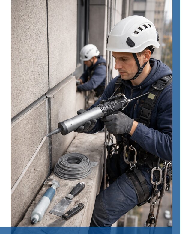 Герметизация деформационных швов фасада в Брянске от 753 | ВЫСОТНИК-Бнк