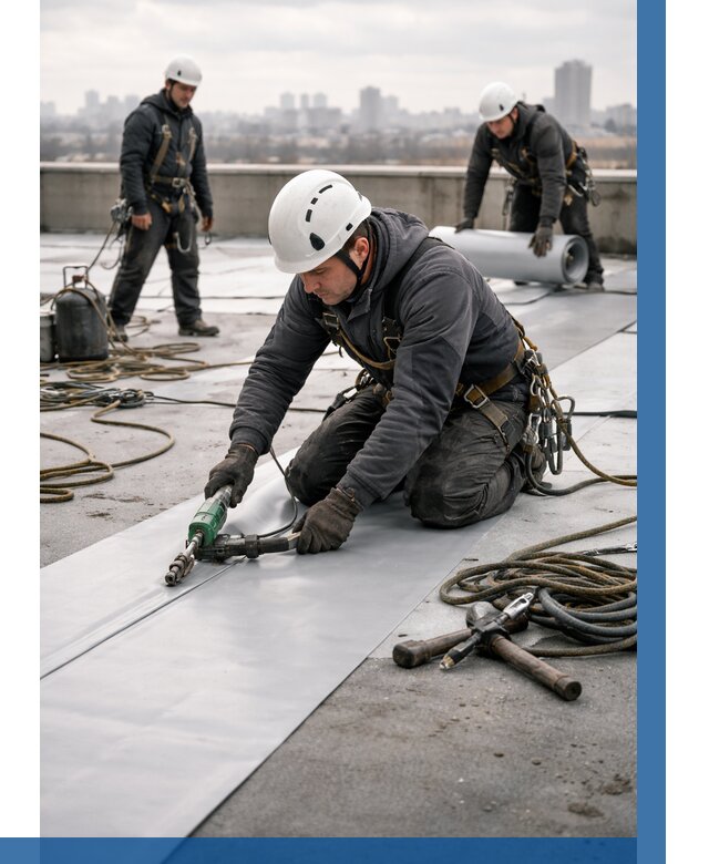 Ремонт мембранной кровли в Брянске от 1935 р./м2 | ВЫСОТНИК-Бнк