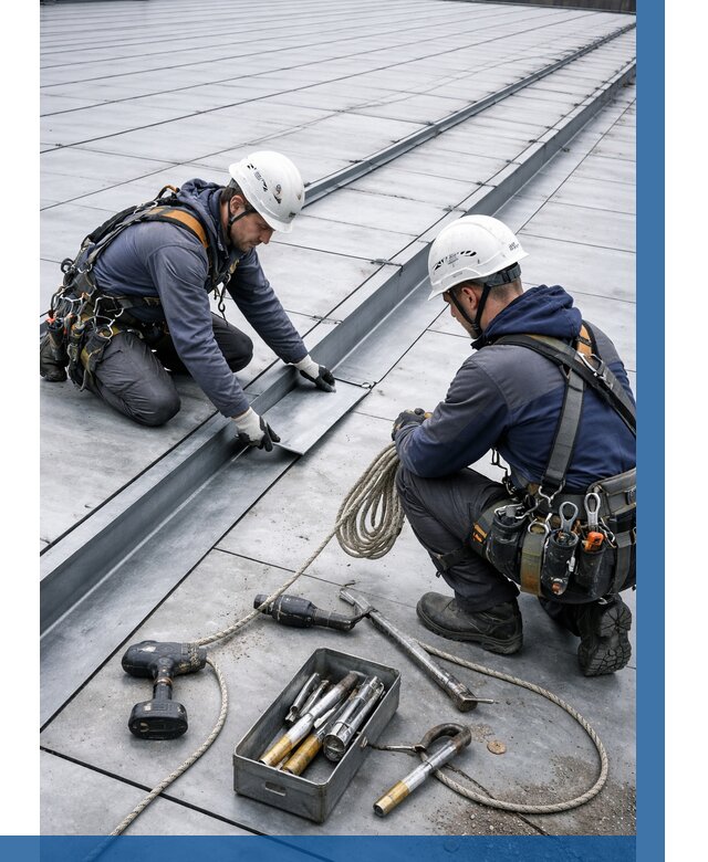 Ремонт фальцевой кровли в Брянске от 753 р. | ВЫСОТНИК-Бнк