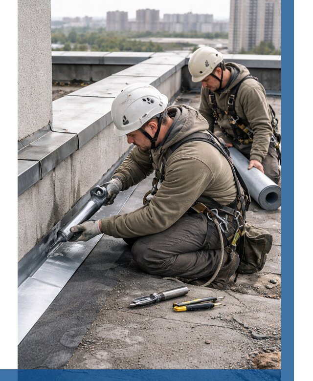 Ремонт кровельных примыканий в Брянске от 1290 р. | ВЫСОТНИК-Бнк