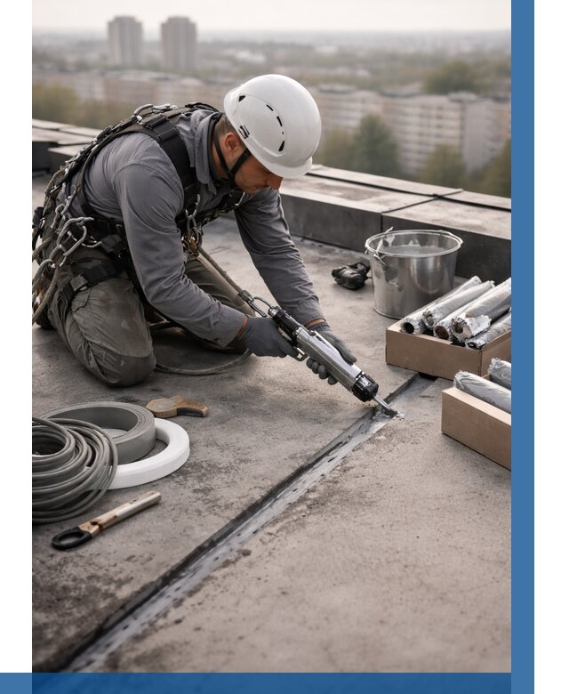 Герметизация швов кровли в Брянске от 484 р./м2 | ВЫСОТНИК-Бнк