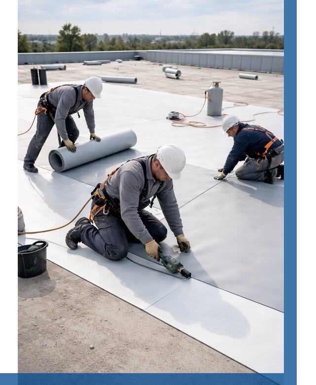 Монтаж мембранной кровли под ключ в Брянске от 1290 р. | ВЫСОТНИК-Бнк