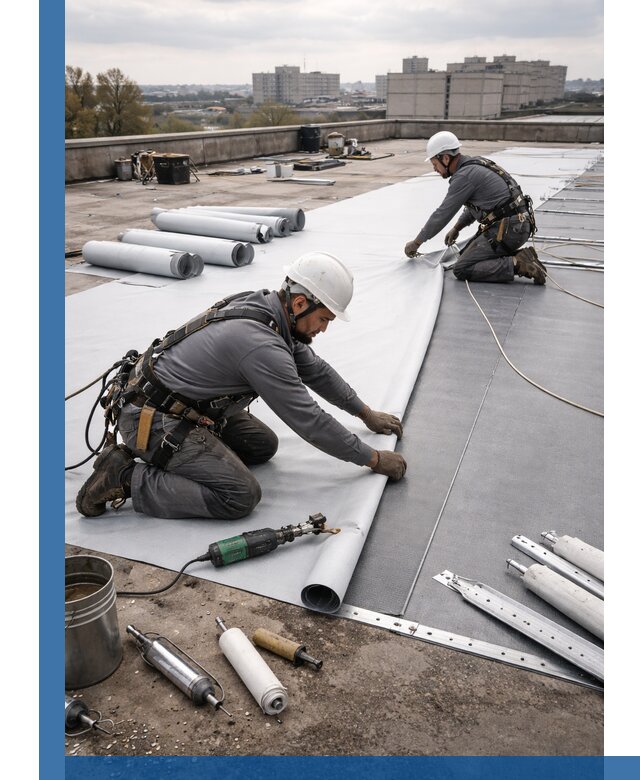 Монтаж мембранной кровли в Брянске для промышленных зданий