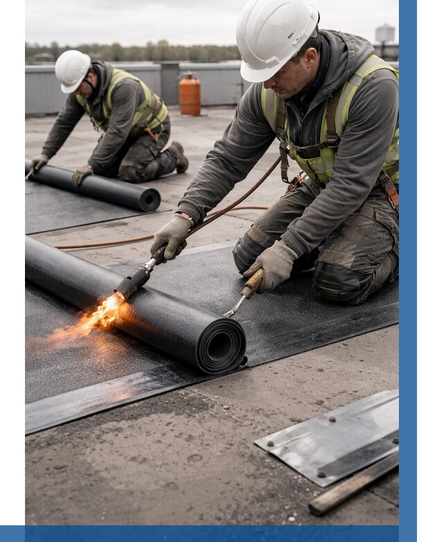 Монтаж наплавляемой кровли в Брянске от 914 р. — ВЫСОТНИК-Бнк