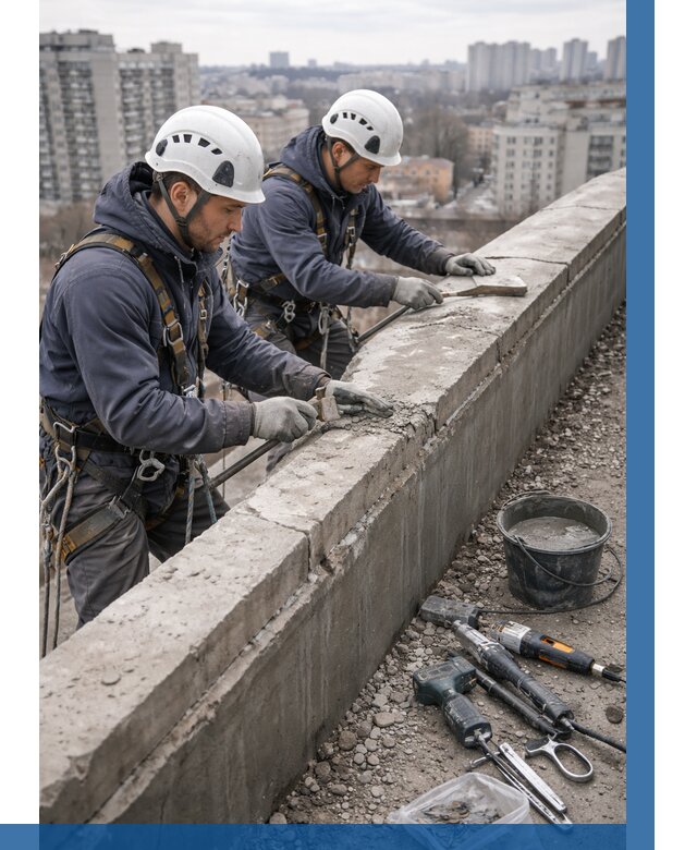 Ремонт парапета на кровле в Брянске от 1613 р. | ВЫСОТНИК-Бнк