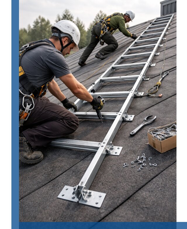 Профессиональный монтаж кровельной лестницы в Брянске под ключ