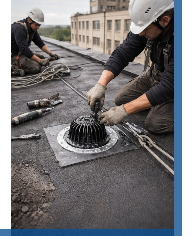 Установка водосточных воронок в Брянске цена от 3763 р. | ВЫСОТНИК-Бнк