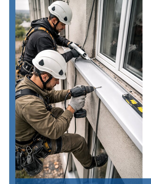 Профессиональный монтаж оконных отливов и отведения воды в Брянске