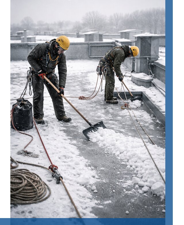 Очистка крыши от снега в Брянске от 8063 р. | ВЫСОТНИК-Бнк