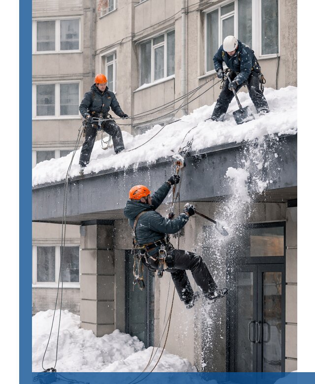 Безопасная очистка навесов от снега в Брянске круглогодично