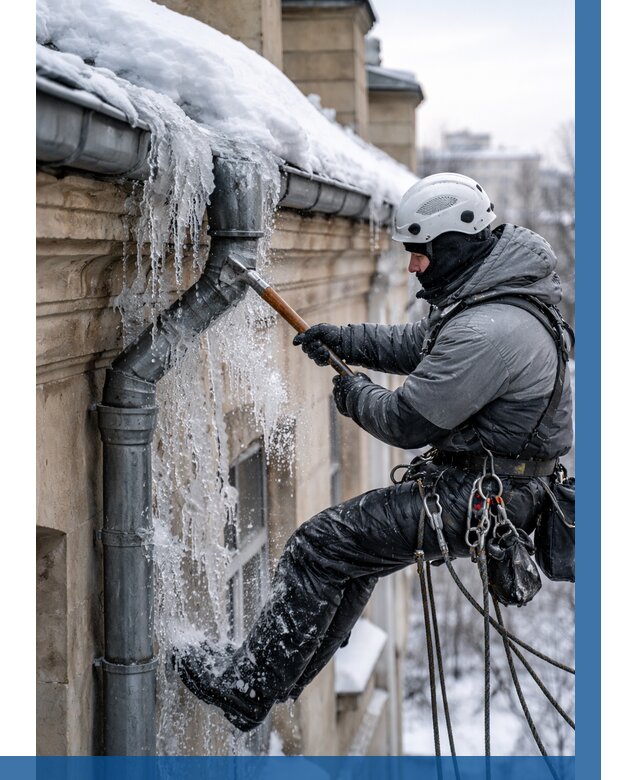 Очистка водостоков от льда в Брянске от 3763 р. | ВЫСОТНИК-Бнк