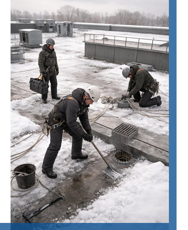 Абонентское обслуживание кровли зимой в Брянске от 8601 р. | ВЫСОТНИК-Бнк