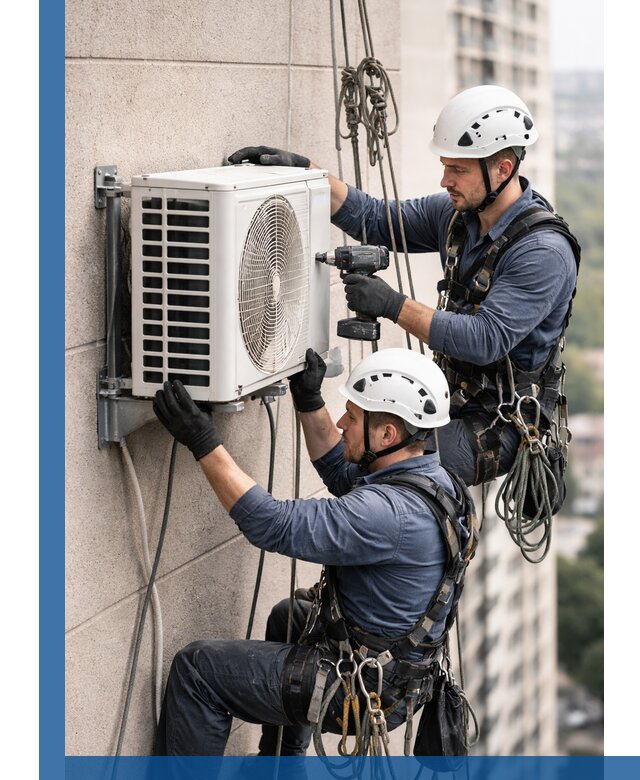 Монтаж внешнего блока кондиционера в Брянске установка и крепление