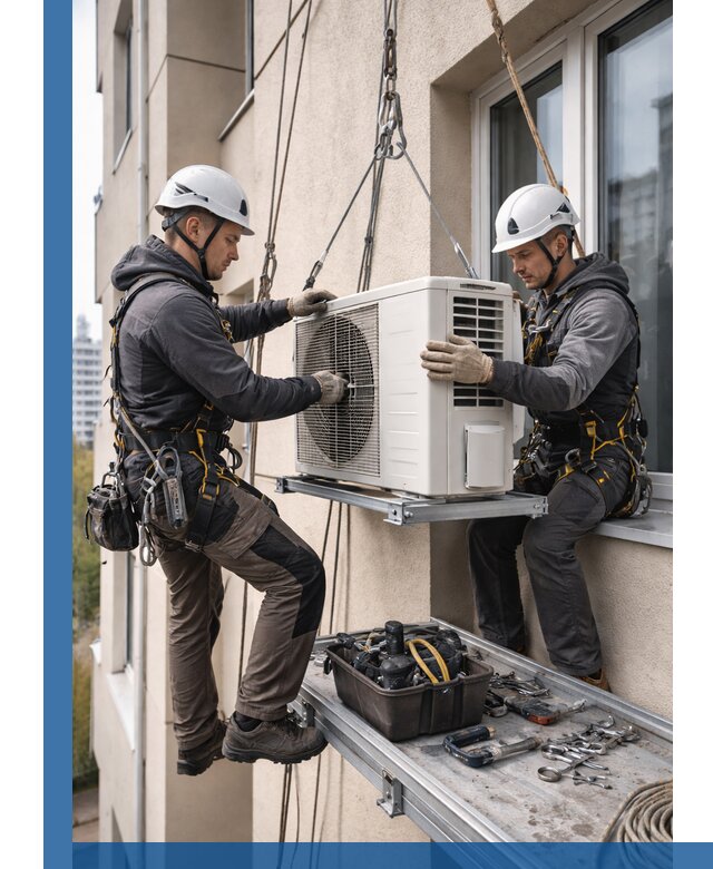 Перенос внешнего блока кондиционера в Брянске с монтажом и крепежом