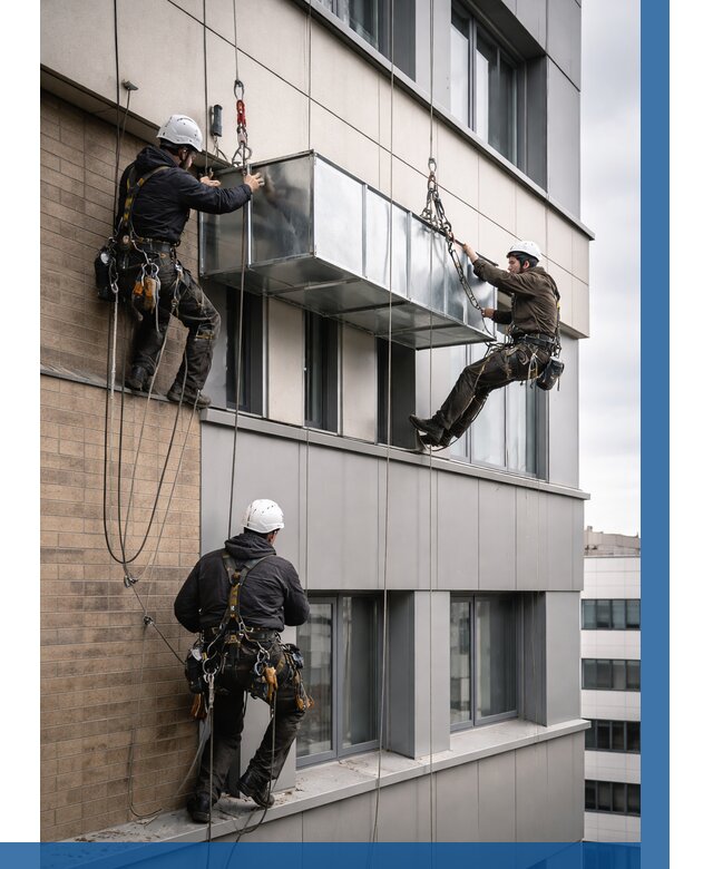 Монтаж воздуховодов на фасаде в Брянске от 1613 р. | ВЫСОТНИК-Бнк