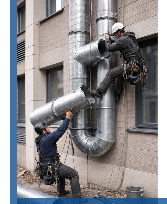 Монтаж фасадных воздуховодов в Брянске с герметизацией и крепежом