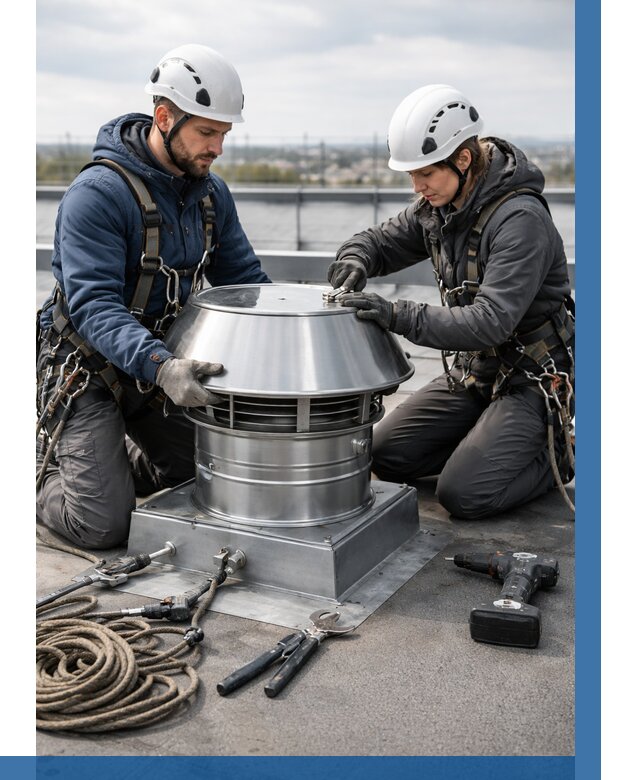 Установка дефлекторов на кровле в Брянске от 4838 р. | ВЫСОТНИК-Бнк