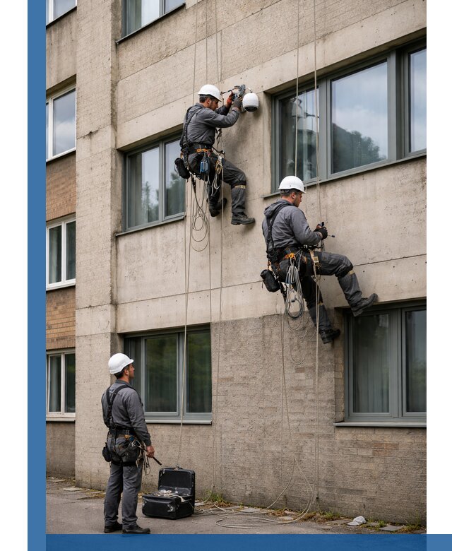 Монтаж фасадных камер видеонаблюдения в Брянске под ключ
