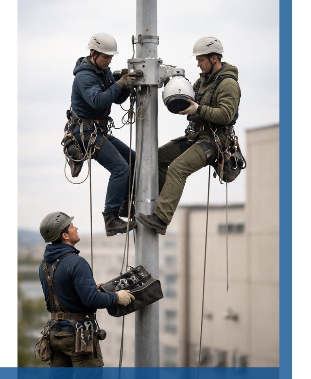 Установка видеокамер на мачте в Брянске от 9138 р. | ВЫСОТНИК-Бнк