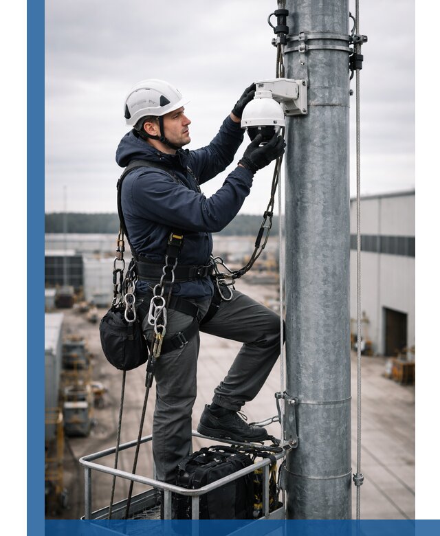 Профессиональная установка видеокамер на мачте в Брянске
