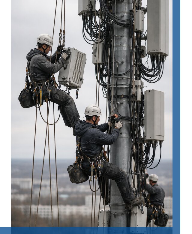 Монтаж оборудования связи на мачте в Брянске от 8063 р. | ВЫСОТНИК-Бнк