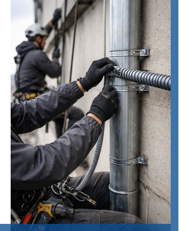 Монтаж гофры для кабеля в Брянске от 323 р. | ВЫСОТНИК-Бнк