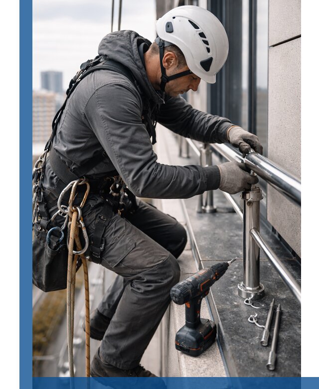 Монтаж ограждений на высоте в Брянске для зданий и конструкций