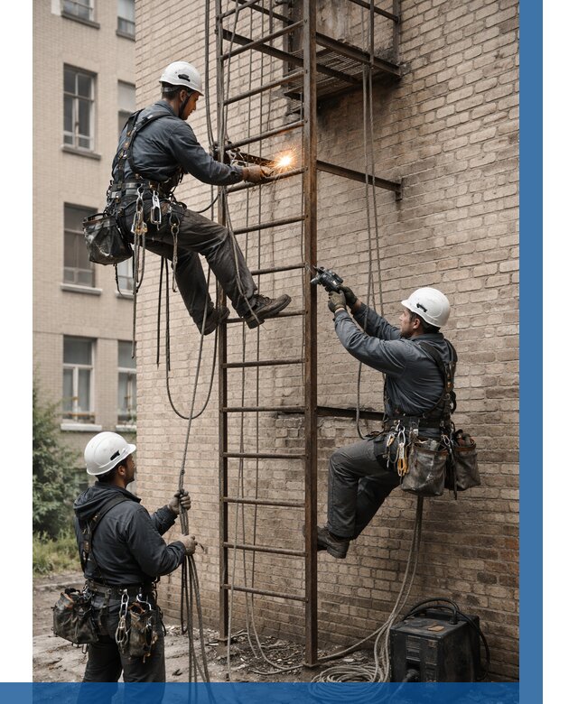 Ремонт пожарной лестницы в Брянске от 8063 р. | ВЫСОТНИК-Бнк