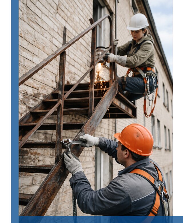 Ремонт и восстановление пожарных лестниц с выездом в Брянске