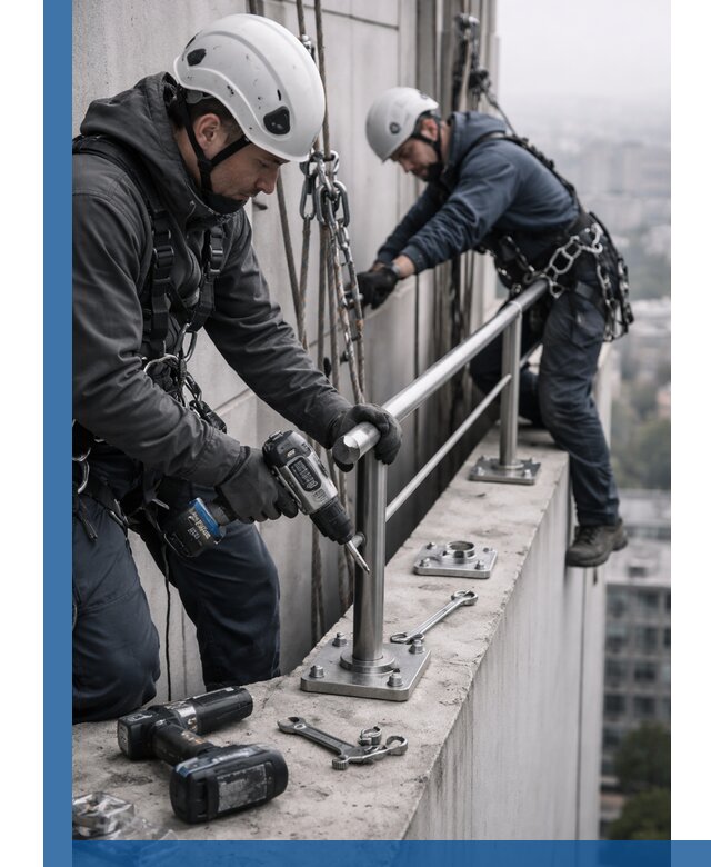 Монтаж перил на высоте в Брянске для жилых и промобъектов